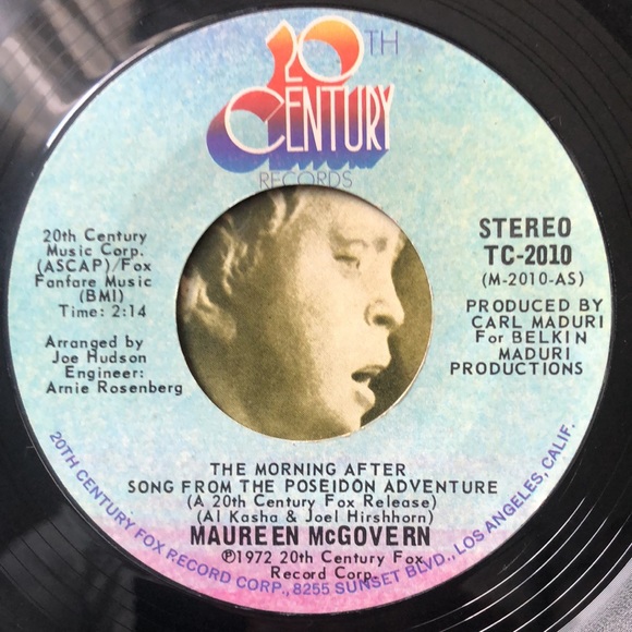 Maureen McGovern The Morning After/Midnight Storm Vinyl 45 Record '72 - Picture 3 of 4